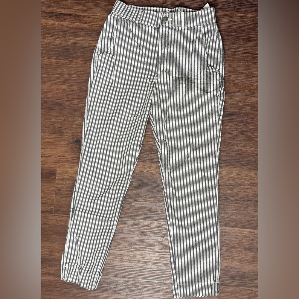 Hollister Black and White Striped Women's Chinos